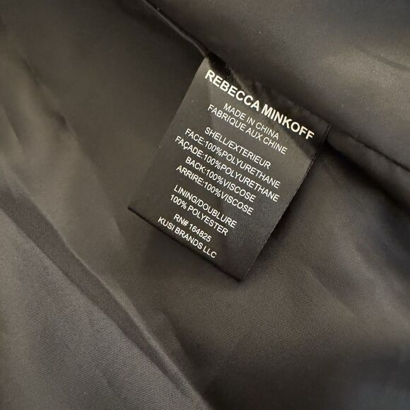 Rebecca Minkoff Women's Vegan Leather Shirt Jacket Black Size Small PRISTINE - Picture 8 of 8